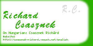 richard csasznek business card