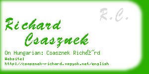 richard csasznek business card